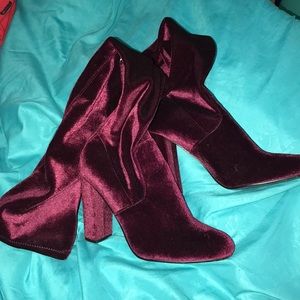 Steve Madden Velvet Burgundy Thigh Highs!